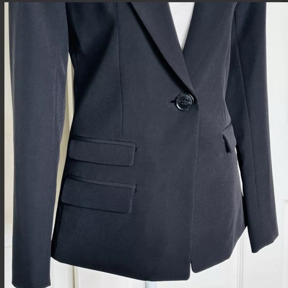 NWT Italy Milly single button blazer black size 0 Pockets $450 made in U… - Picture 3 of 15
